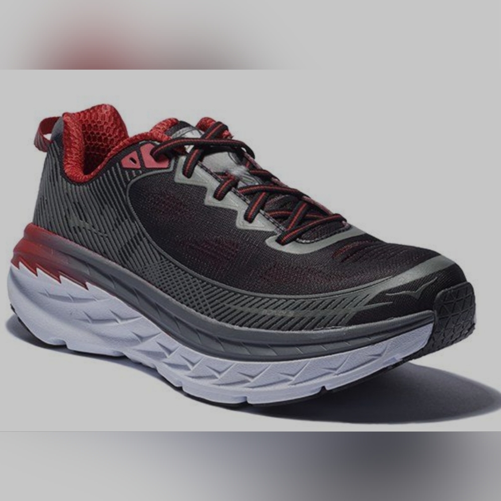 Hoka One One Mens Bondi 5 Black Red Running Shoes